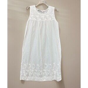 Lunn Antiques Cotton Nightgown Women’s OS Midi Prairie Gown Trad Wife Swiss Dot